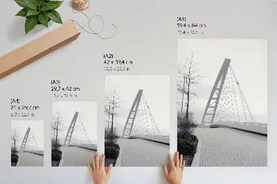 Minimalist modern bridge structure premium wall art