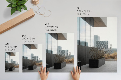 Decorative poster Modern buildings and dry branches