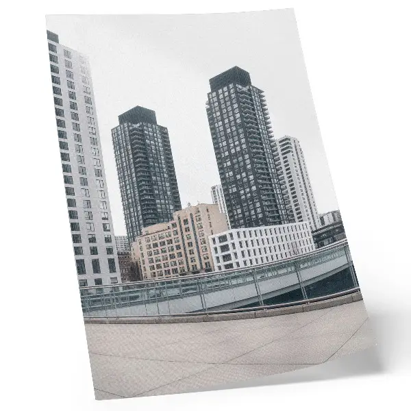 Modern skyscrapers poster cleanliness in minimalism
