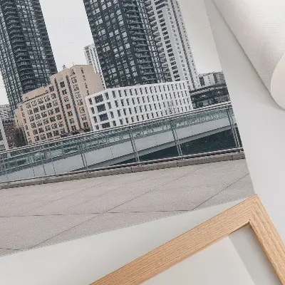 Modern skyscrapers poster cleanliness in minimalism