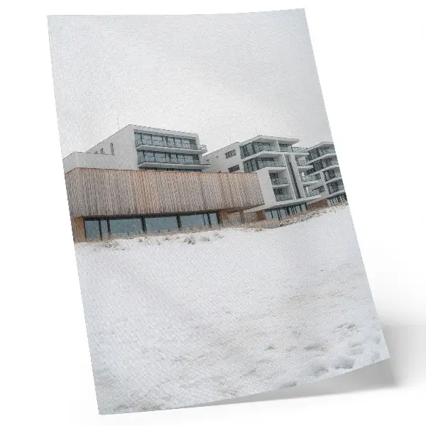 Modern buildings minimalist architecture art print