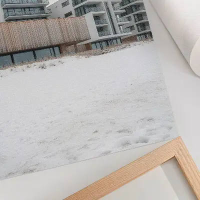 Modern buildings minimalist architecture art print 