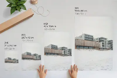 Modern buildings minimalist architecture art print 