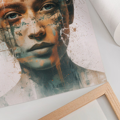 Art print Portrait of a woman with tropical motifs