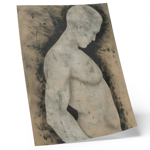 Premium wall art Monochromatic silhouette of a man in profile