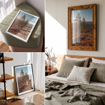 Decorative poster Majestic trees, warm colors, peaceful atmosphere