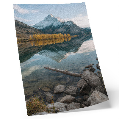 Art print Mountains, lake, trees, reflection, peace, nature