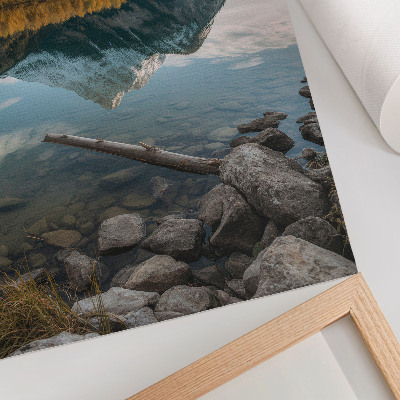 Art print Mountains, lake, trees, reflection, peace, nature