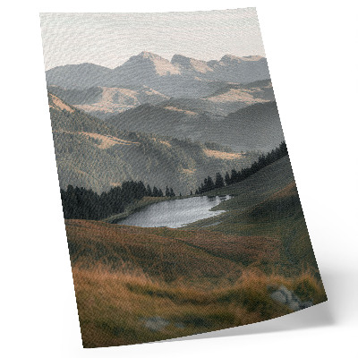 Premium wall art Hills, lake and mountain backdrop in harmony