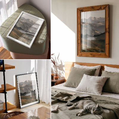 Premium wall art Hills, lake and mountain backdrop in harmony