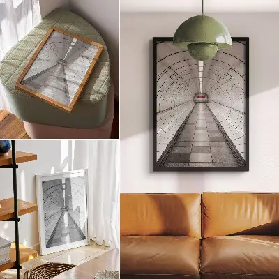 Futuristic space modern ceiling lighting decorative poster