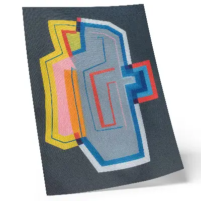 Abstract shapes poster energetic colors and modern style