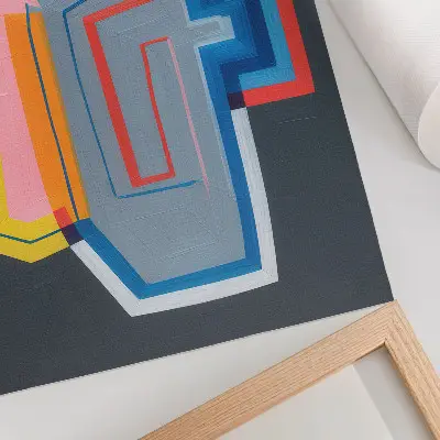 Abstract shapes poster energetic colors and modern style