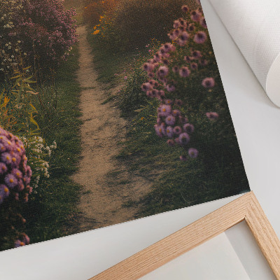 Premium wall art Charming garden path flowers morning fog