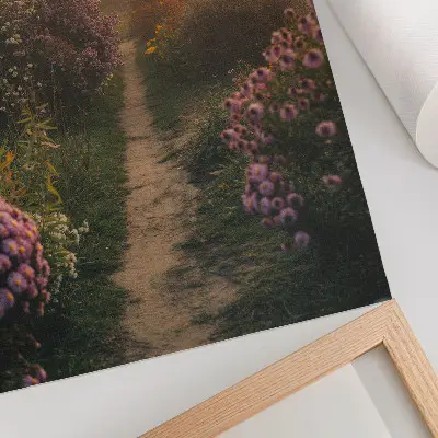 Premium wall art charming garden path with morning fog and flowers