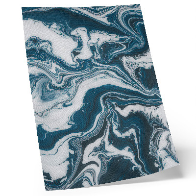 Decorative poster Abstract blue and white spots with dynamic lines