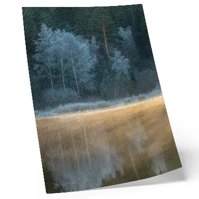 Forest over Water Surface Poster a mystical forest scene with a tranquil water reflection