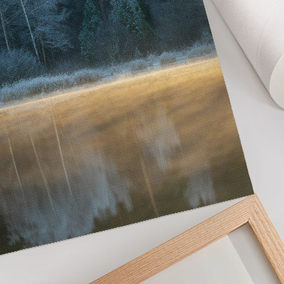 Poster A quiet forest over the water surface, a mystical aura