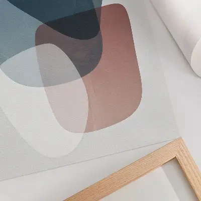 Premium wall art interpenetrating shapes with minimalist elegance
