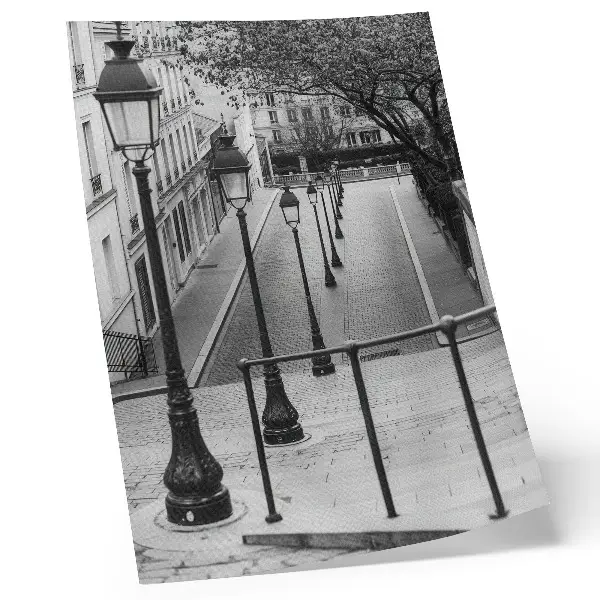 Premium wall art charming lanterns and beautiful architecture on a street