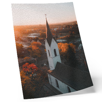 Decorative poster Autumn climate city sunset harmony
