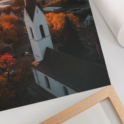 Decorative poster Autumn climate city sunset harmony