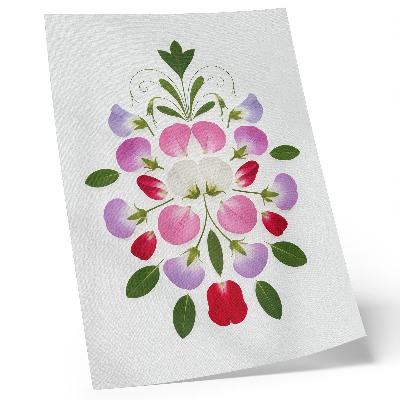 Decorative poster Symmetrical flowers and leaves on a light background