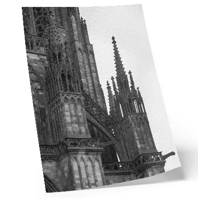 Gothic architecture wall art poster intricately decorated with contrast