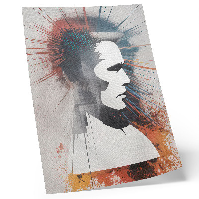 Art print Face profile, dynamic lines, modern