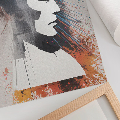 Art print Face profile, dynamic lines, modern
