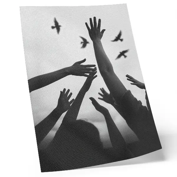 Premium wall art minimalist hands up style