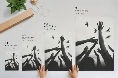 Premium wall art minimalist hands up style