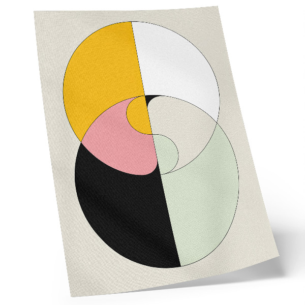 Premium wall art Geometric circles contrasting colors minimalist style
