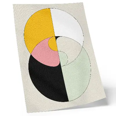 Premium wall art geometric circles in contrasting minimalist colors