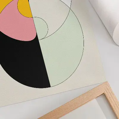 Premium wall art geometric circles in contrasting minimalist colors