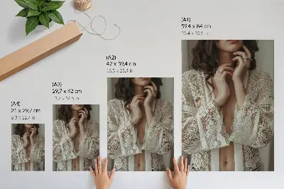 Poster featuring a delicate and elegant lace design with a classic feminine aesthetic