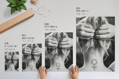 Art print Black and white elegance, minimalism, a symbol of femininity