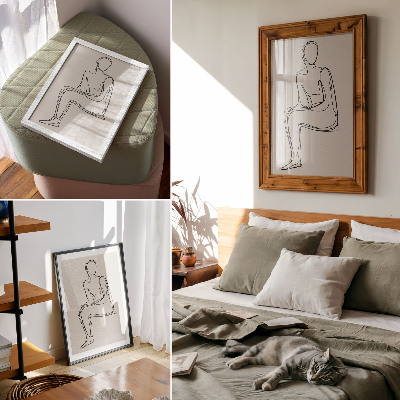 Art print A subtle line on a cream background