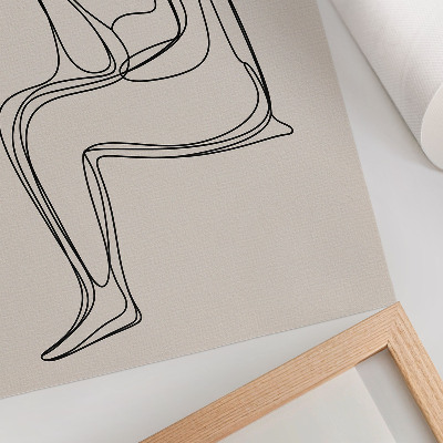 Art print A subtle line on a cream background
