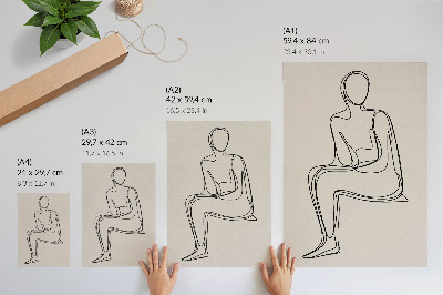 Art print A subtle line on a cream background