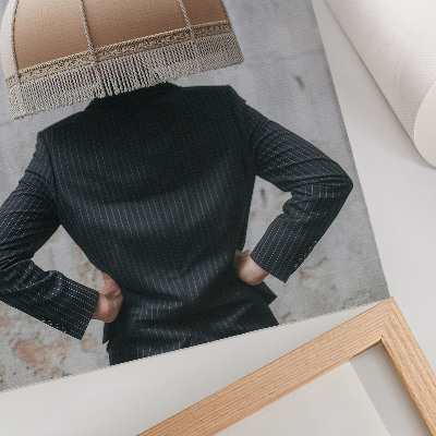Art print A refined lampshade, an elegant suit, a contrast of textures