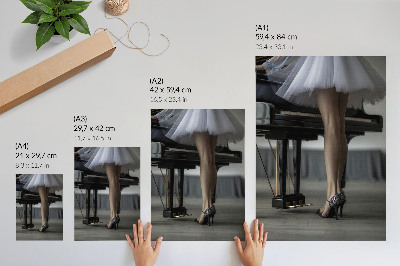 Decorative poster Ballerina at the piano, elegance and delicacy