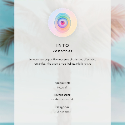 Art print Palm tree over the azure sea, velvet sky, tropical