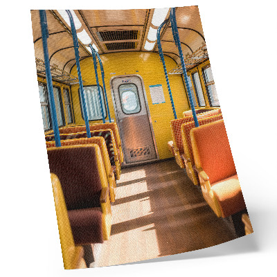Decorative poster Yellow carriage interior with orange seats