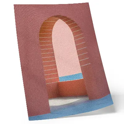 Pastel arches sea minimalist architecture art print 