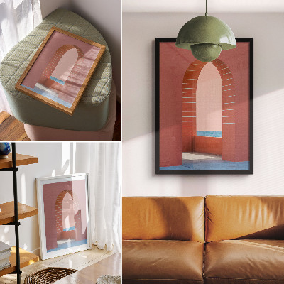 Art print Pastel arches sea minimalist architecture