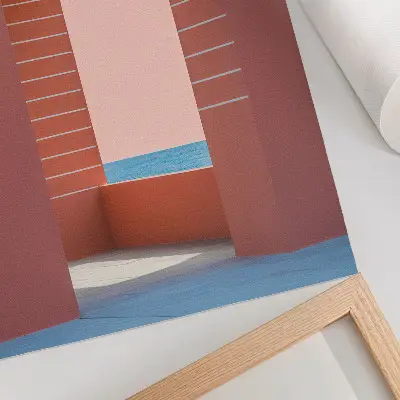 Pastel arches sea minimalist architecture art print 