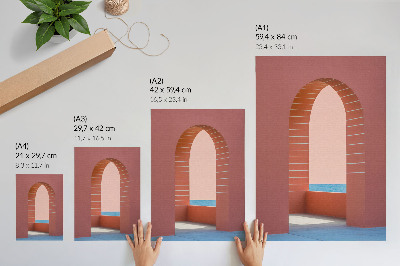 Art print Pastel arches sea minimalist architecture
