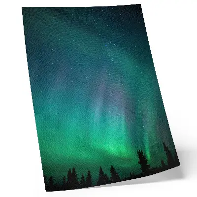 Premium wall art aurora borealis turquoise sky with twinkling stars