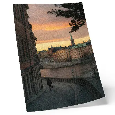 Art print historic buildings with a peaceful evening atmosphere